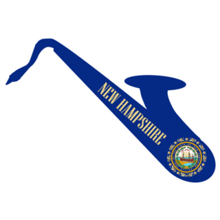 Saxophone With The Flag Of New Hampshire Sticker