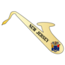 Saxophone With The Flag Of New Jersey Sticker