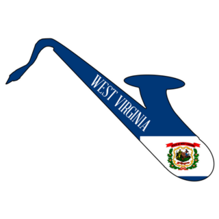 Saxophone With The Flag Of West Virginia Sticker