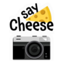 Say Cheese Retro Camera Lettering Sticker