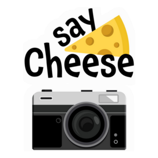 Say Cheese Retro Camera Lettering Sticker