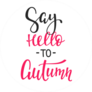 Say Hello To Autumn Typography Sticker