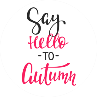 Say Hello To Autumn Typography Sticker