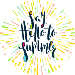 Say Hello To Summer Colorful Paint Sticker