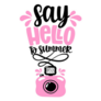 Say Hello To Summer Pink Camera Sticker