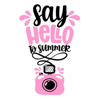 Say Hello To Summer Pink Camera Sticker