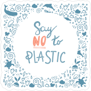 Say No To Plastic Doodle Sticker