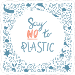 Say No To Plastic Doodle Sticker