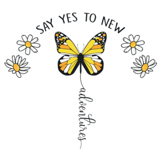 Say Yes To New Adventures Butterfly Sticker