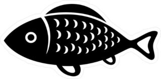 Scaled Fish Icon Sticker