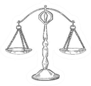 Scales Of Justice Sketched Illustration Sticker