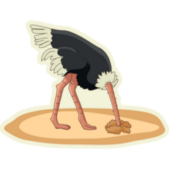 Scared Ostrich In Sand Sticker