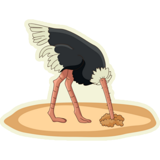 Scared Ostrich In Sand Sticker