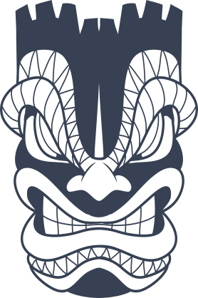 Scary Angry Tiki Sticker