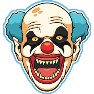 Scary Blue Clown Sticker
