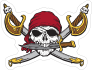 Scary Buccaneers Mascot Sticker