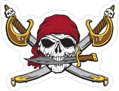 Scary Buccaneers Mascot Sticker