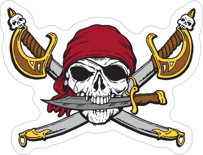 Scary Buccaneers Mascot Sticker