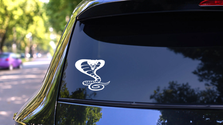 Scary Cobra Snake Sticker on a Rear Car Window (New) example