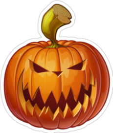 Scary Jack-o-lantern Pumpkin Sticker