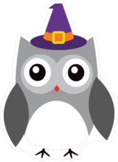 Scary Owl In Halloween Hat Sticker