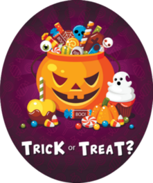 Scary Pumpkin Candy Sticker