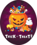 Scary Pumpkin Candy Sticker