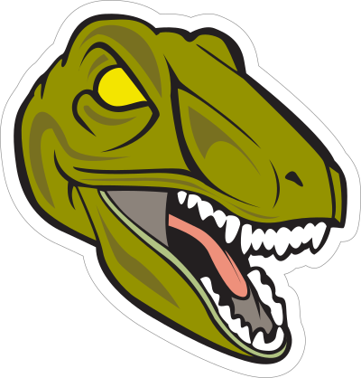 Scary Raptor Mascot Sticker