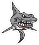 Scary Shark Mascot Sticker