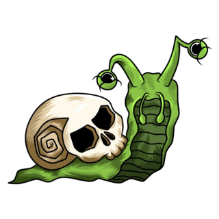 Scary Snail Skull Green Sticker