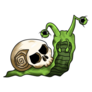 Scary Snail Skull Green Sticker