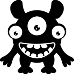 Scary Three Eyed Alien Sticker