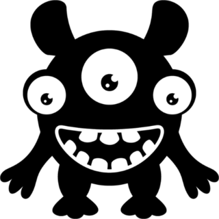 Scary Three Eyed Alien Sticker