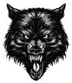 Scary Wolf Illustration Sticker