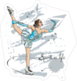 Scetch Figure Skater Sticker