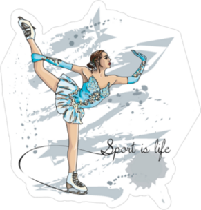 Scetch Figure Skater Sticker