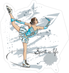 Scetch Figure Skater Sticker