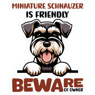 Schnauzer Beware Sticker