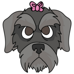 Schnauzer Bow Sticker
