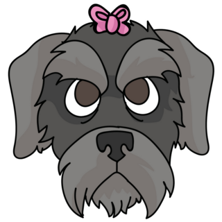Schnauzer Bow Sticker