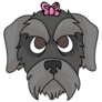 Schnauzer Bow Sticker