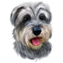 Schnauzer Face Sticker