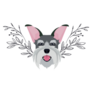 Schnauzer Floral Sticker