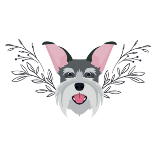 Schnauzer Floral Sticker
