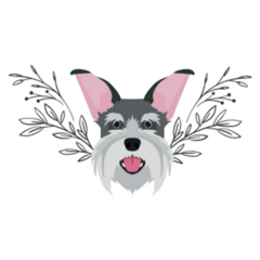 Schnauzer Floral Sticker