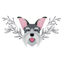 Schnauzer Floral Sticker