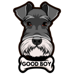 Schnauzer Good Boy Sticker