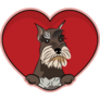 Schnauzer Heart Sticker