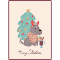 Schnauzer Merry Xmas Sticker 
