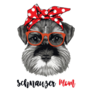 Schnauzer Mom Bow Sticker